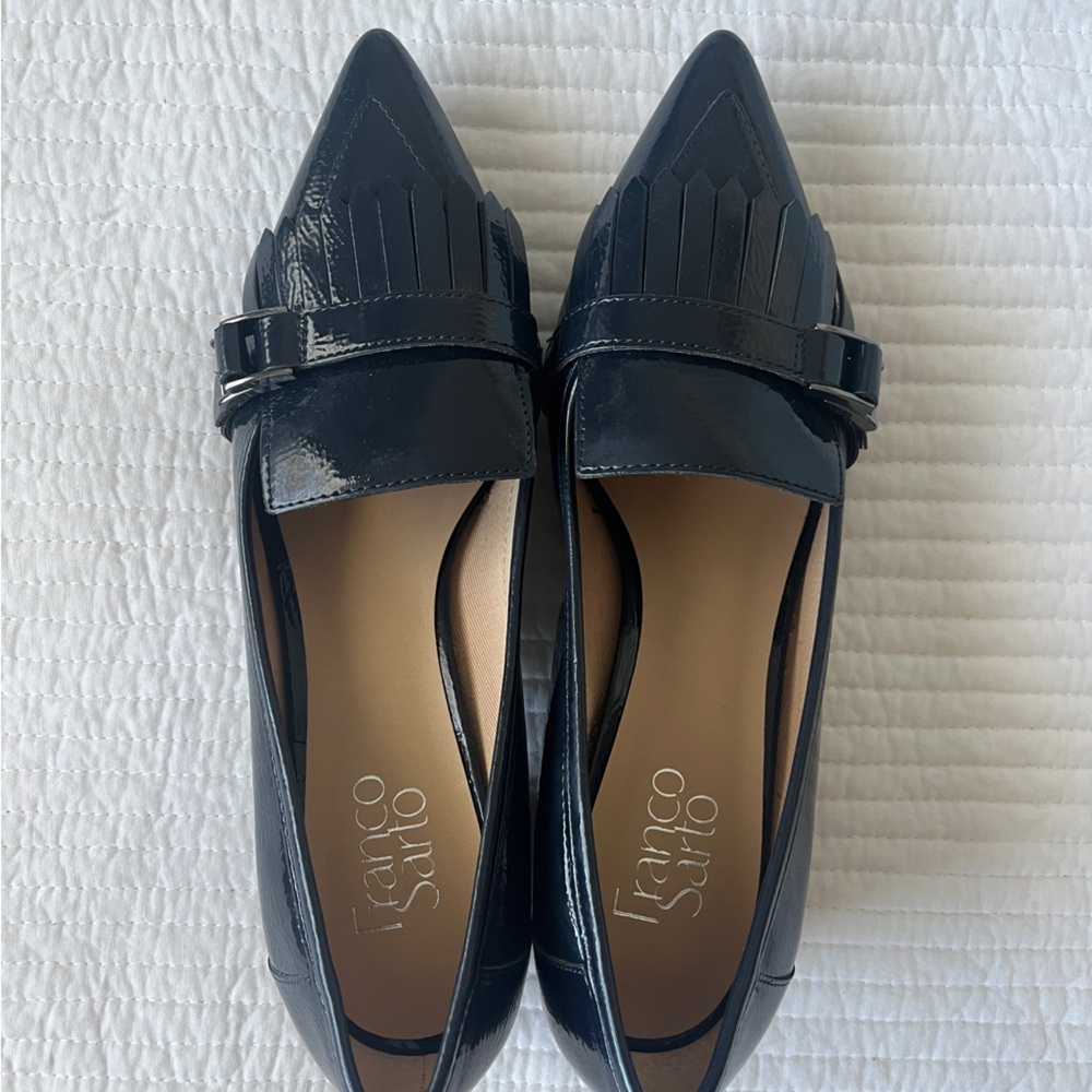 Franco Sarto Black Patent Leather Loafers